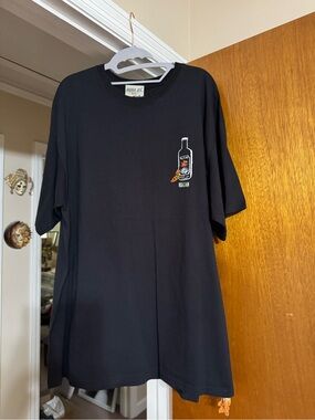 Pirana Joe Roatan Black Men’s Graphic Tee - Hot Sauce Bottle Design